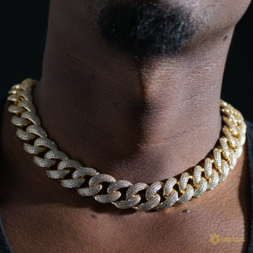 18mm 3-row Pointed Cuban Chain In 18k Gold ZUU KING